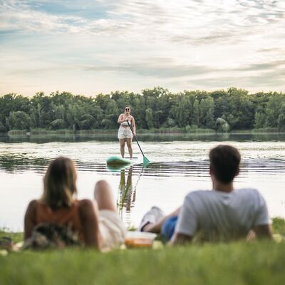 Bild vergr&ouml;&szlig;ern: Weiher Weichering SUP Baden